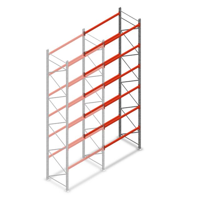 Palettenregal AR T2 6000x1850x1100 mm (HxBxT) 6 Ebenen 2530kg/Eb. Anbauregal