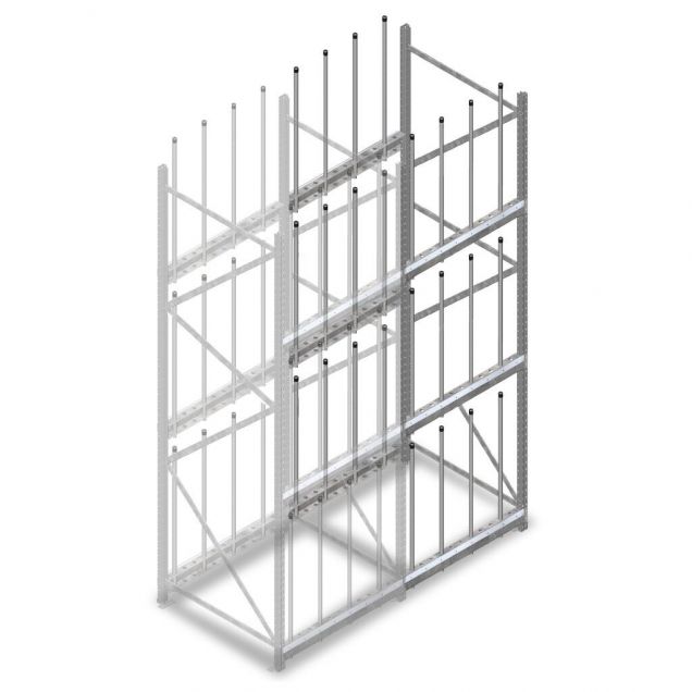 Reifenregal 3000x920x900 mm (hxbxt) 3 Ebenen Anbauregal