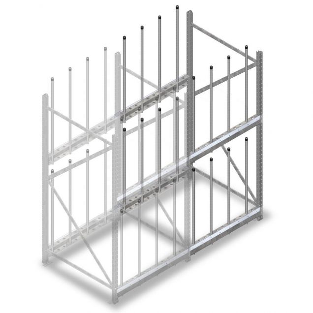 Scheibenregal 2000x920x900 mm (hxbxt) 2 Ebenen Anbauregal
