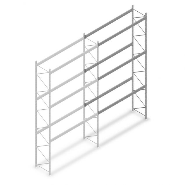 Gebrauchtes Dexion Palettenregal 5000x2700x900 mm (hxbxt) 3 Ebenen Anbauregal