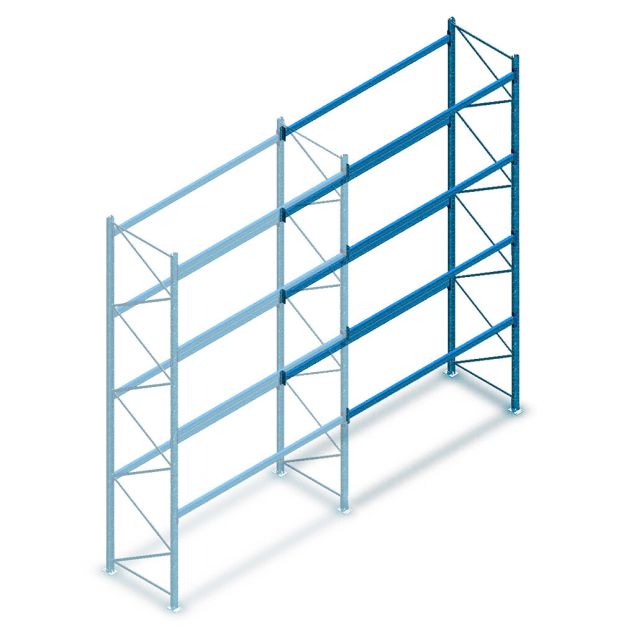 Gebrauchtes Stow Palettenregal 5250x2700x1100 mm (HxBxT) 4 Ebenen Anbauregal