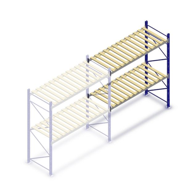 Gebrauchte Stow Palettenregal 2550x3600x1100 mm (HxBxT) 2 Ebenen Anbauregal mit Stegen