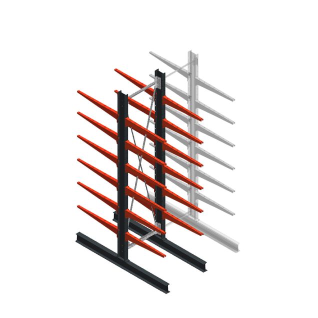 Medium Kragarmregal BR einseitig 3000x750x800 mm (HxBxT) 6 Ebenen Grundregal 220/Arm