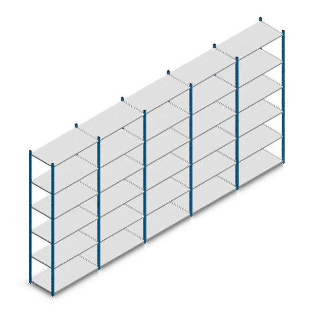 Vorteilsreihe Fachbodenregal Medium Duty 2500x5000x500 mm (HxBxT) 6 Ebenen blau