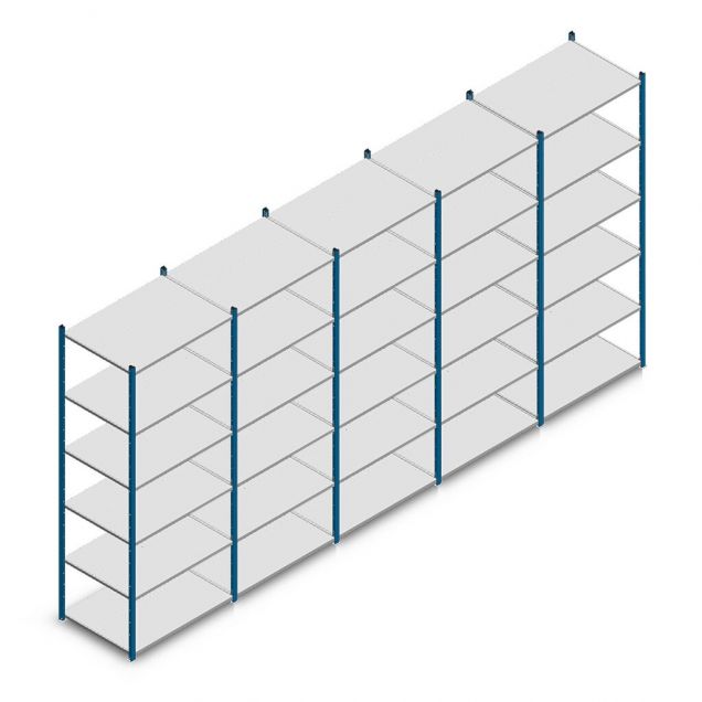 Vorteilsreihe Fachbodenregal Medium Duty 2500x5000x700 mm (hxbxt) 6 Ebenen blau