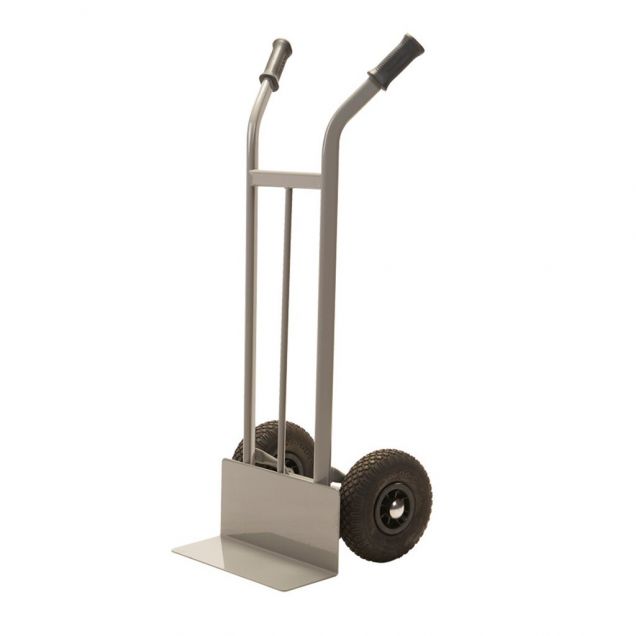 Stahl-Sackkarre 200 kg 1191 mm mit Luftreifen in Grau