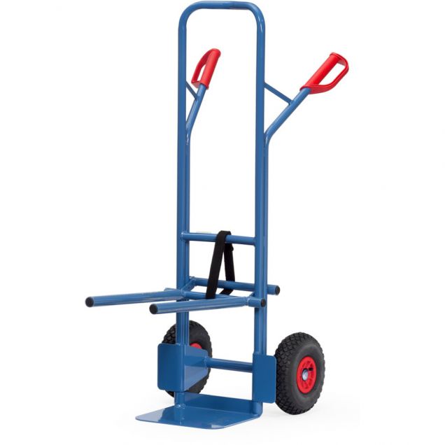 Sackkarre für Stühle 70 kg 1300 mm mit Luftreifen und einhängbaren Tragarme