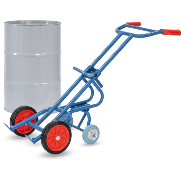 Fasskarre 300 kg 1600 mm mit Gummireifen und 2 Stützrollen