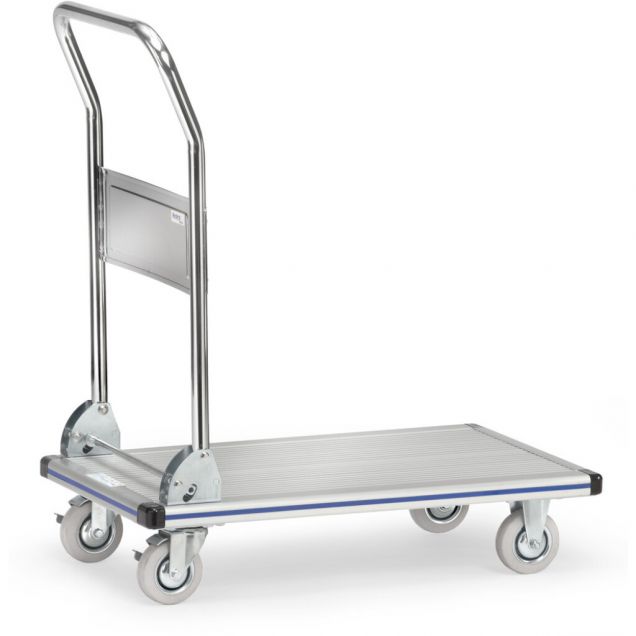Plattformwagen, Transportwagen 150 kg aus Aluminium mit klappbarem Schiebegriff 740x480