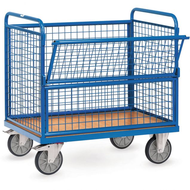Plattformwagen 600 kg 1200x800 mit Gitterwänden