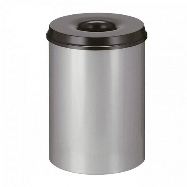 Flammhemmender Papierkorb 30 Liter grau-schwarz