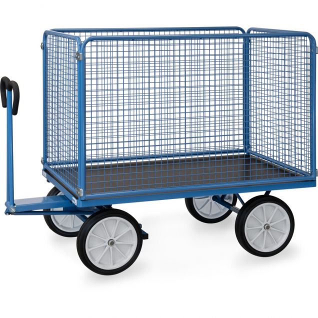 Handwagen mit Drahtgitterwänden 1600x900x1480 mm (lxbxh) 1000 kg