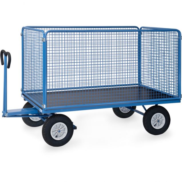 Handwagen mit Drahtgitterwänden 2000x1000x1490 mm (lxbxh) 1250 kg