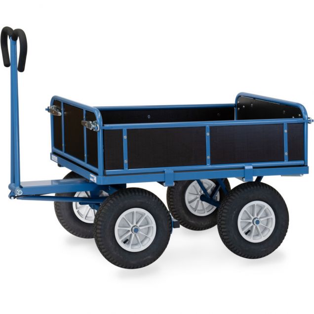 Handwagen mit Holzseitenwänden 1200x800x1200 mm (lxbxh) 1000 kg