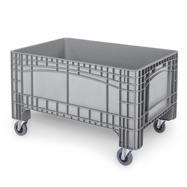 Bewegliche Palettenbox Europalettenmaß 1200x800x730 mm (lxbxh) grau