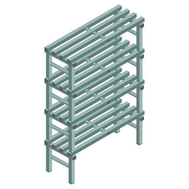 Kunststoffregal REA Euro Design 1450x1000x400 mm (HxBxT) 4 Ebenen