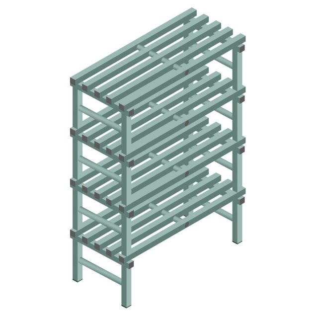 Kunststoffregal REA Euro Design 1450x1000x500 mm (HxBxT) 4 Ebenen