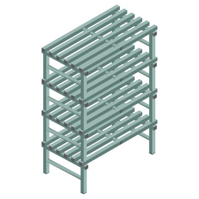 Kunststoffregal REA Euro Design 1450x1000x600 mm (HxBxT) 4 Ebenen