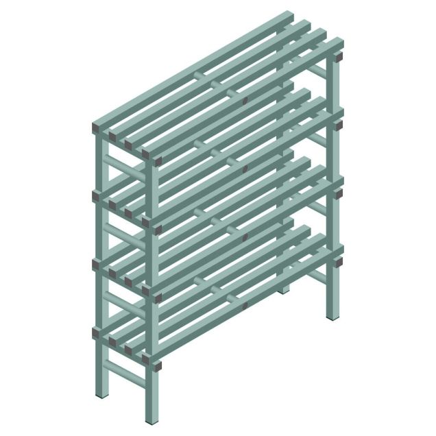 Kunststoffregal REA Euro Design 1450x1200x400 mm (HxBxT) 4 Ebenen