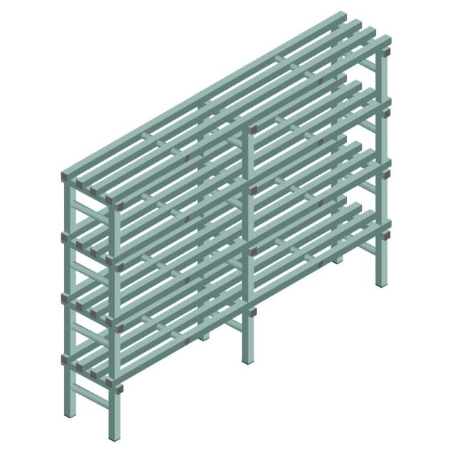 Kunststoffregal REA Euro Design 1450x1800x400 mm (HxBxT) 4 Ebenen