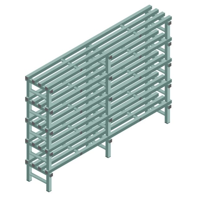 Kunststoffregal REA Euro Design 1450x2000x400 mm (HxBxT) 5 Ebenen