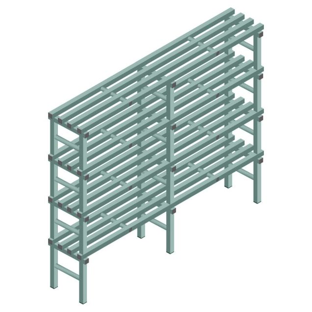 Kunststoffregal REA Euro Design 1750x2000x400 mm (HxBxT) 4 Ebenen