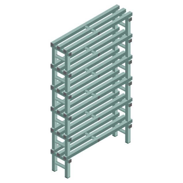 Kunststoffregal REA Euro Design 2000x1000x300 mm (HxBxT) 6 Ebenen