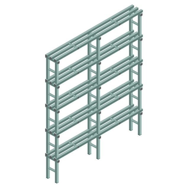 Kunststoffregal REA Euro Design 2050x1500x300 mm (HxBxT) 5 Ebenen