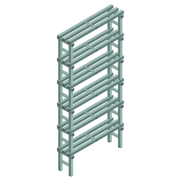 Kunststoffregal REA Euro Design 2250x1000x300 mm (HxBxT) 6 Ebenen