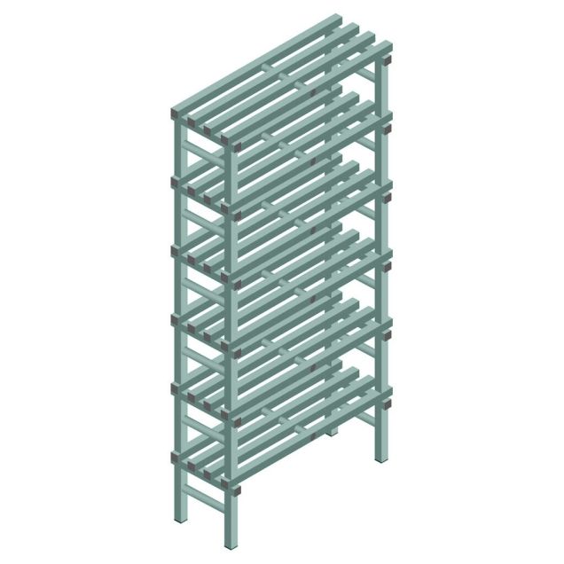 Kunststoffregal REA Euro Design 2250x1000x400 mm (HxBxT) 6 Ebenen