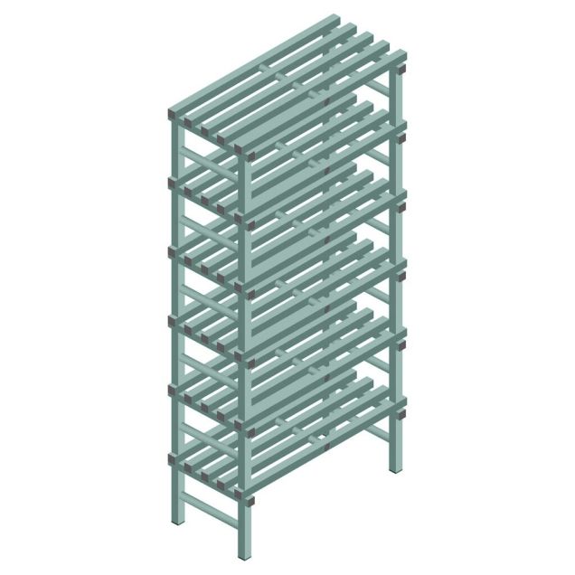Kunststoffregal REA Euro Design 2250x1000x500 mm (HxBxT) 6 Ebenen