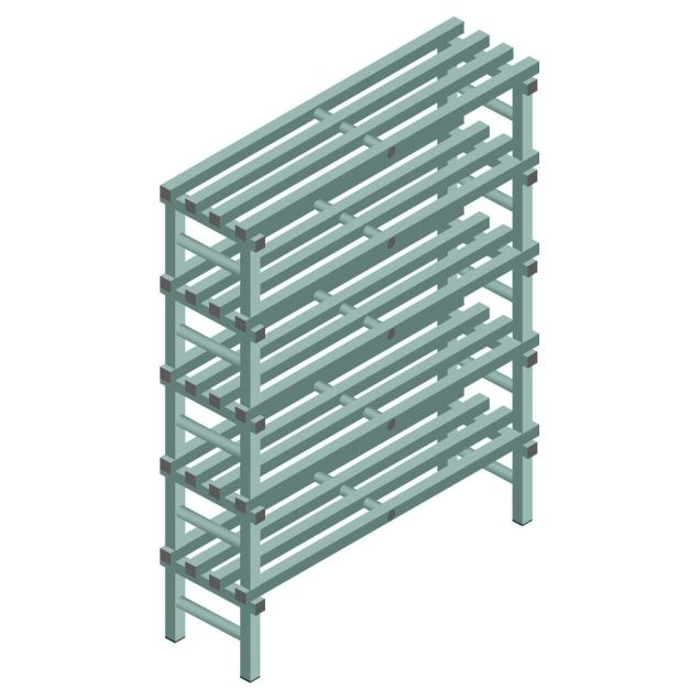 Kunststoffregal REA Euro Design 2250x1200x400 mm (HxBxT) 5 Ebenen