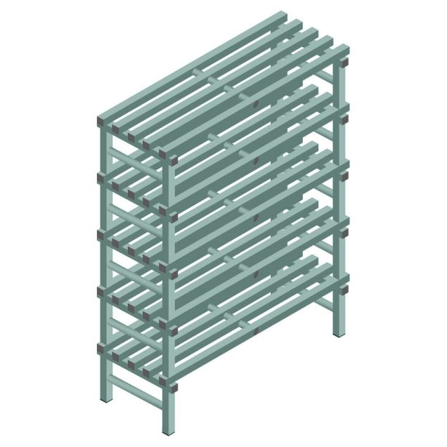 Kunststoffregal REA Euro Design 2250x1200x500 mm (HxBxT) 5 Ebenen