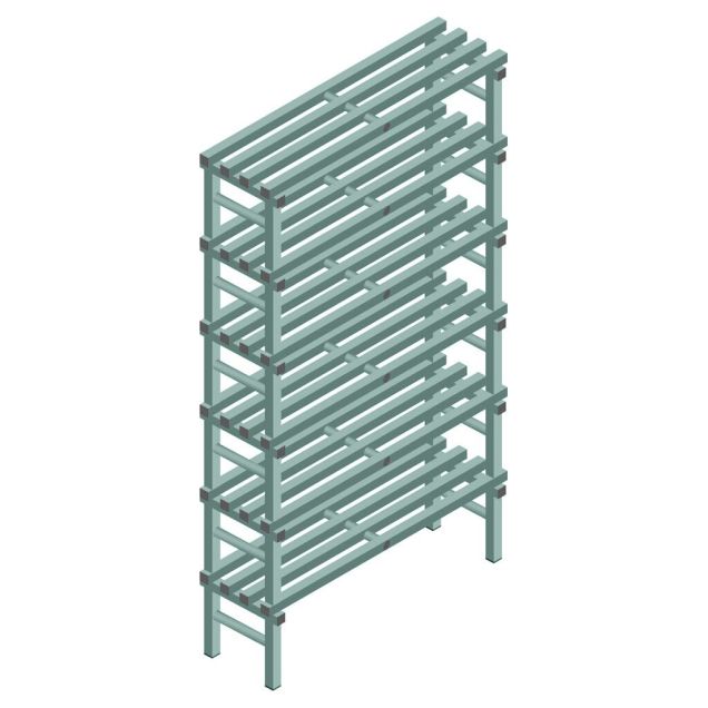 Kunststoffregal REA Euro Design 2250x1500x400 mm (HxBxT) 6 Ebenen