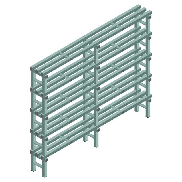 Kunststoffregal REA Euro Design 2250x2000x300 mm (HxBxT) 5 Ebenen