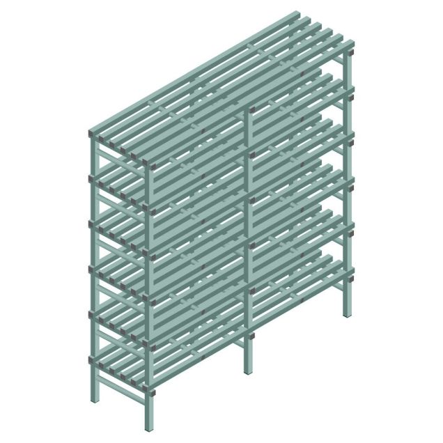 Kunststoffregal REA Euro Design 2250x2000x600 mm (HxBxT) 6 Ebenen