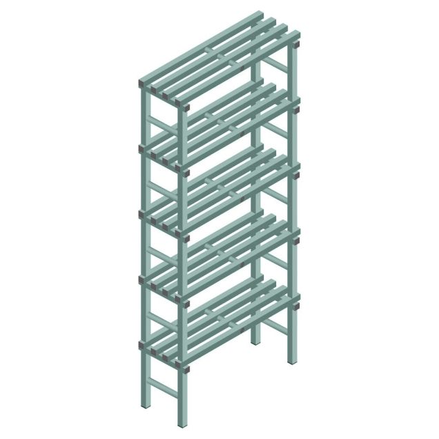 Kunststoffregal REA Euro Design 2450x1000x400 mm (HxBxT) 5 Ebenen