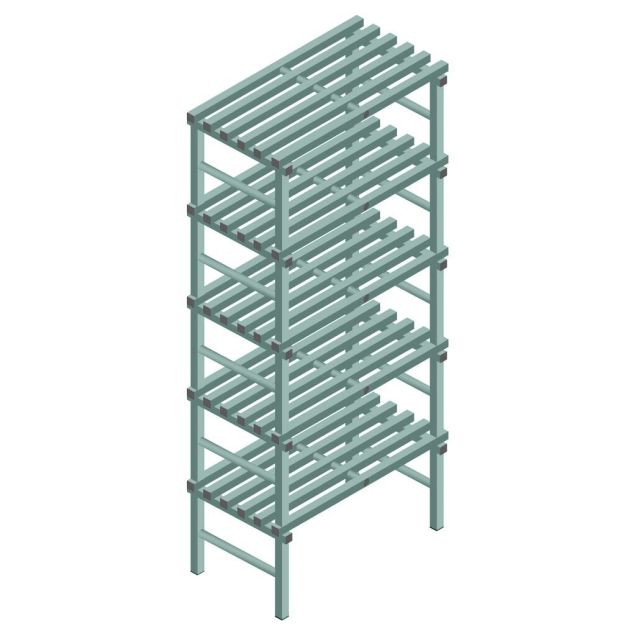 Kunststoffregal REA Euro Design 2450x1000x600 mm (HxBxT) 5 Ebenen