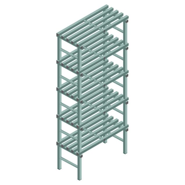 Kunststoffregal REA Euro Design 2450x1800x500 mm (HxBxT) 5 Ebenen