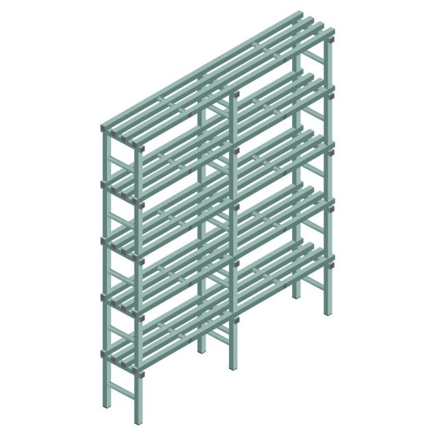 Kunststoffregal REA Euro Design 2450x2000x400 mm (HxBxT) 5 Ebenen