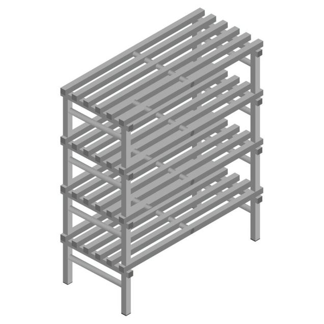 Kunststoffregal REA Euro grau 1450x1500x600 mm (HxBxT) 4 Ebenen