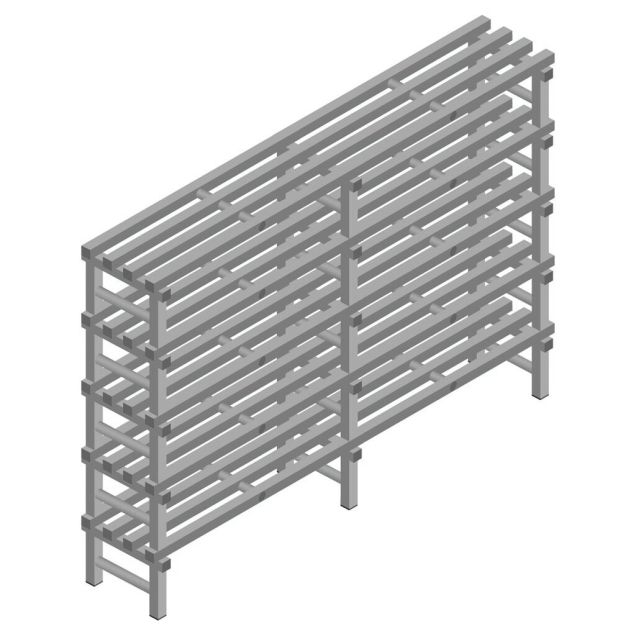 Kunststoffregal REA Euro grau 1450x2000x400 mm (HxBxT) 5 Ebenen