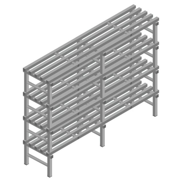 Kunststoffregal REA Euro grey 1450x2000x500 mm (HxBxT) 4 Ebenen