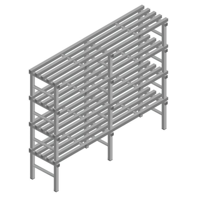 Kunststoffregal REA Euro grey 1600x2000x500 mm (HxBxT) 4 Ebenen