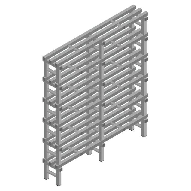 Kunststoffregal REA Euro grau 1750x1500x300 mm (HxBxT) 6 Ebenen