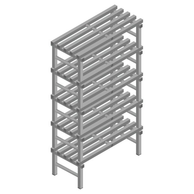 Kunststoffregal REA Euro grau 1850x1000x500 mm (HxBxT) 5 Ebenen