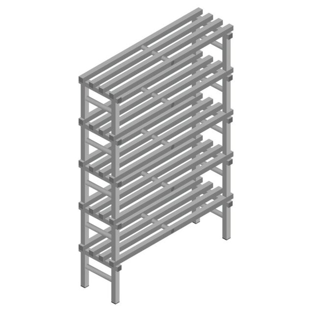 Kunststoffregal REA Euro grau 1850x1200x400 mm (HxBxT) 5 Ebenen