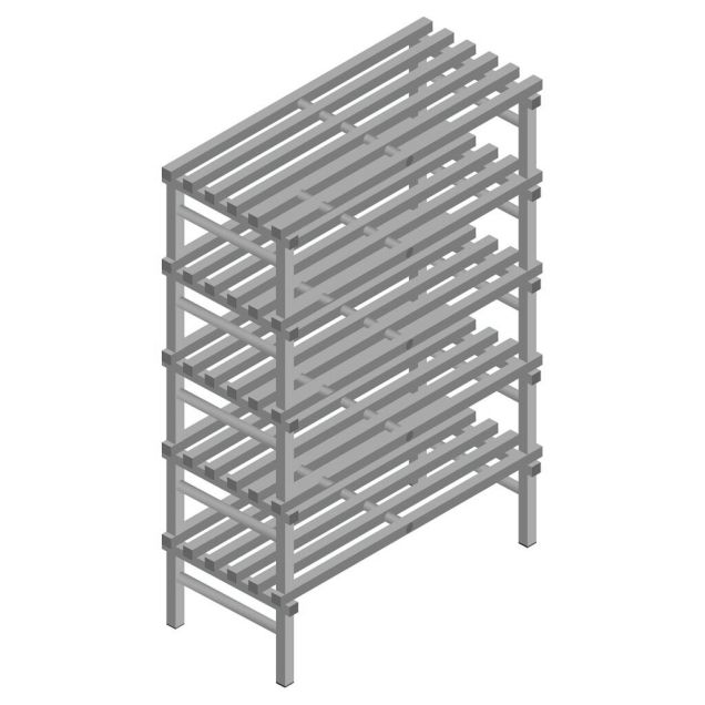 Kunststoffregal REA Euro grau 1850x1200x600 mm (HxBxT) 5 Ebenen
