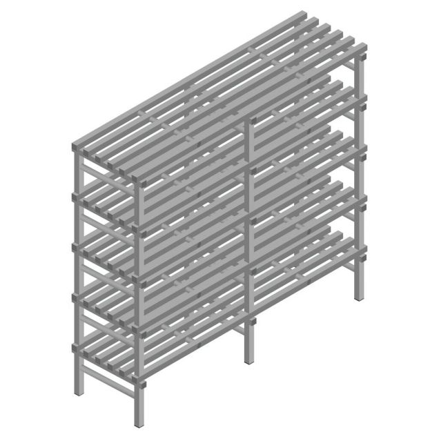 Kunststoffregal REA Euro grey 1850x2000x600 mm (HxBxT) 5 Ebenen