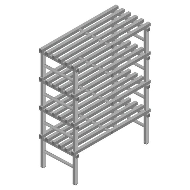 Kunststoffregal REA Euro Grey 1900x1200x600 mm (HxBxT) 4 Ebenen
